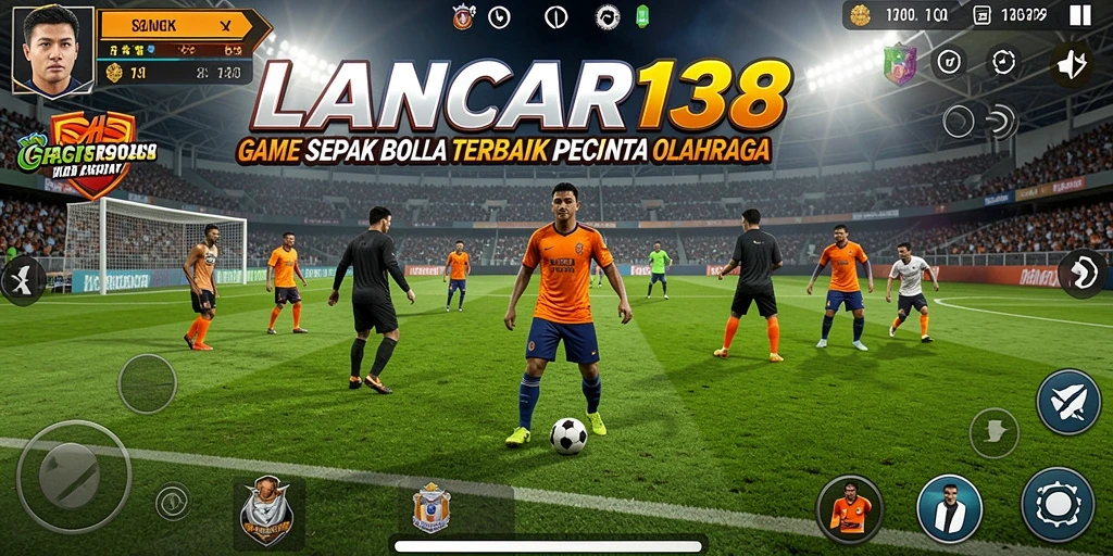 Tampilan gameplay menegangkan yang penuh aksi sepak bola.