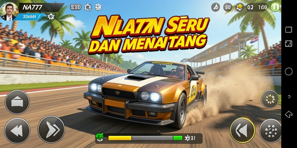 Screenshot dari gameplay Racing yang mendebarkan di NA777.