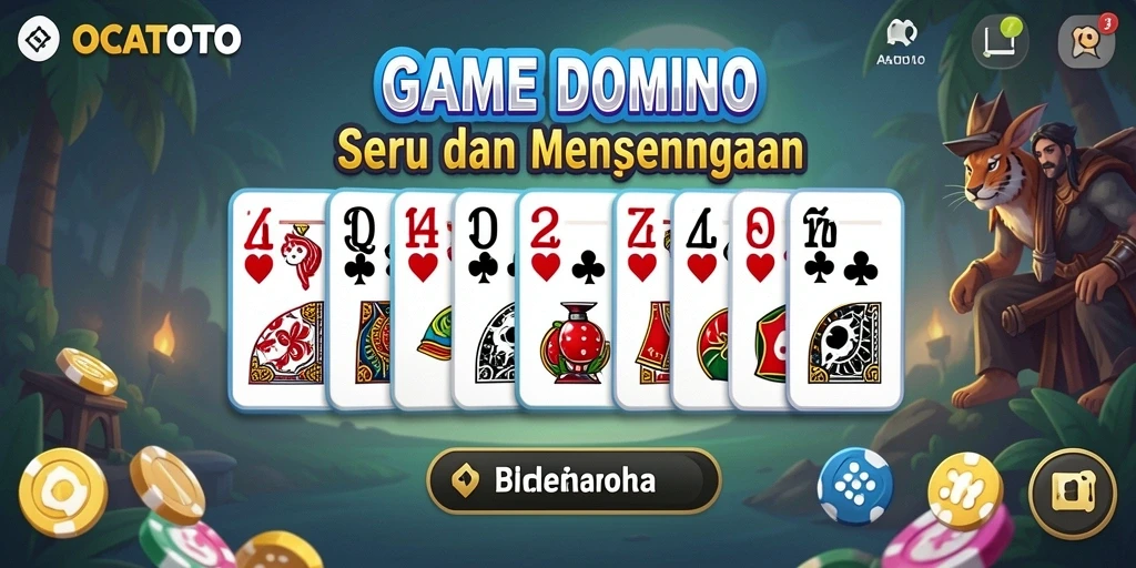 Tampilan gameplay seru dalam permainan Domino OCATOTO.