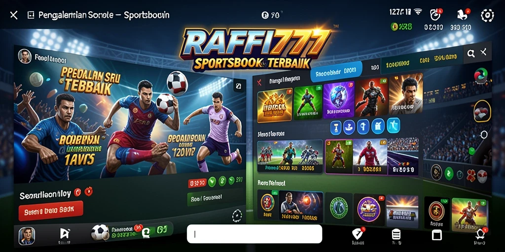 Screenshot utama RAFFI777 menampilkan antarmuka sportsbook yang menarik.