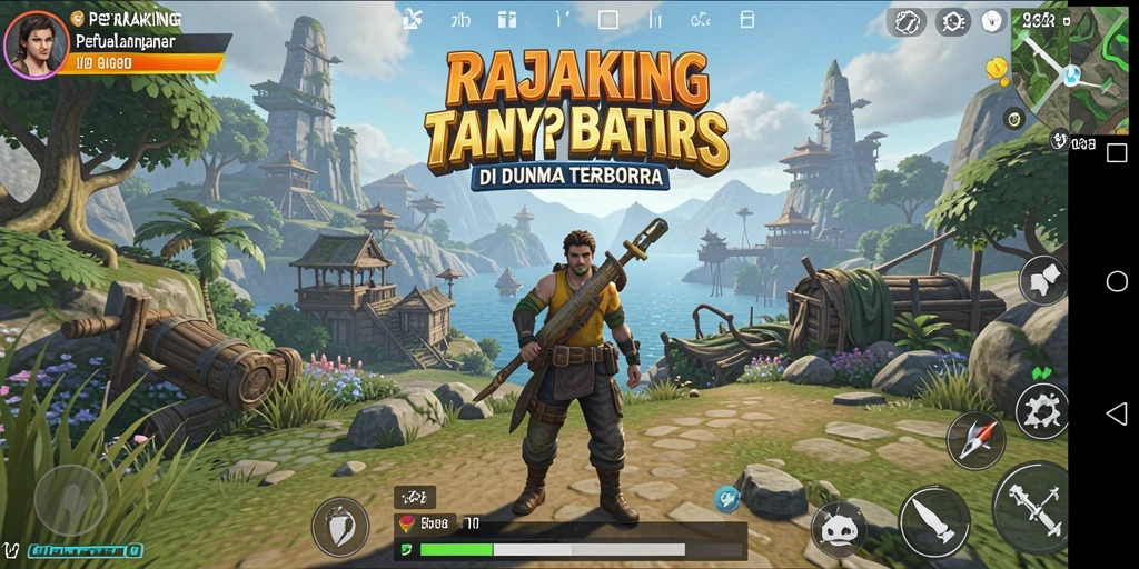 Tampilan gameplay seru dalam dunia terbuka RAJAKING.