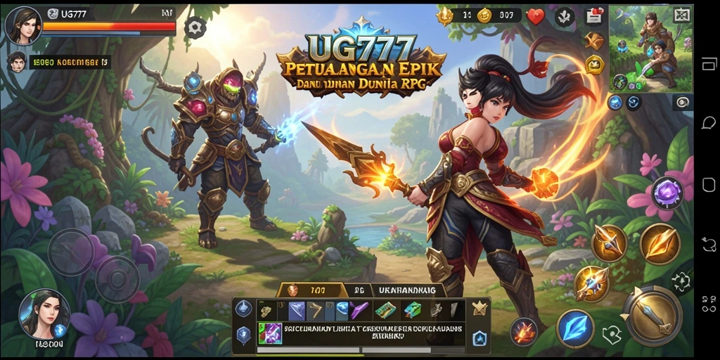 Screenshot UG777 menampilkan aksi pertempuran RPG yang mendebarkan.
